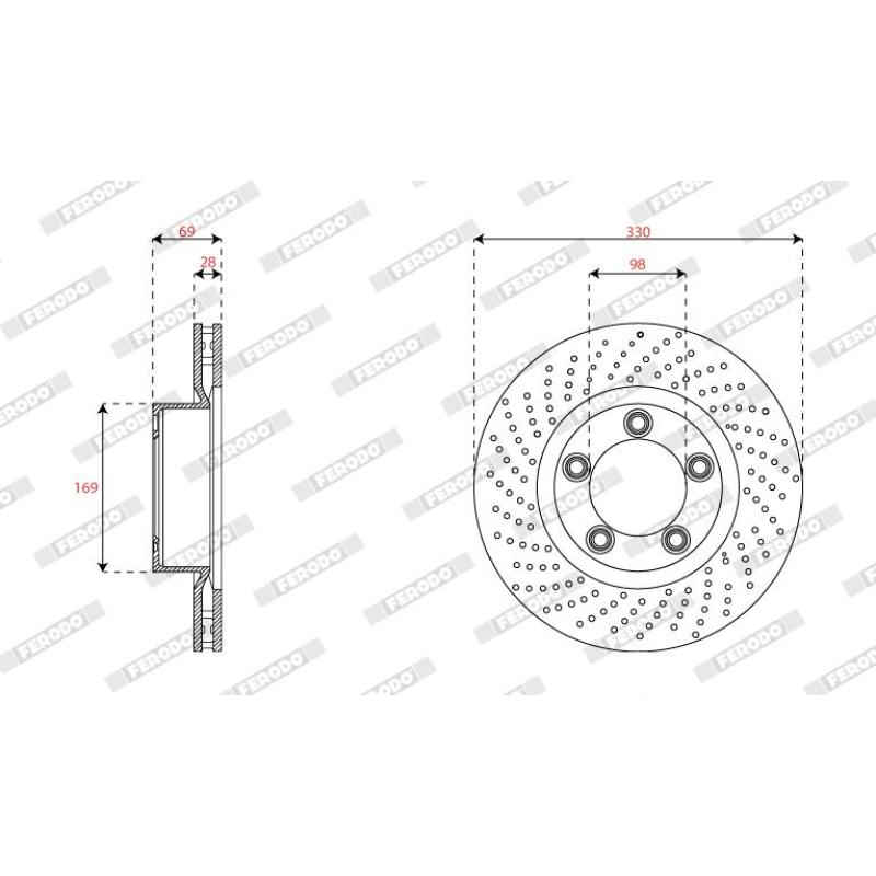 Disque de frein arrière gauche FERODO DDF2137LC-1 - Visuel 1
