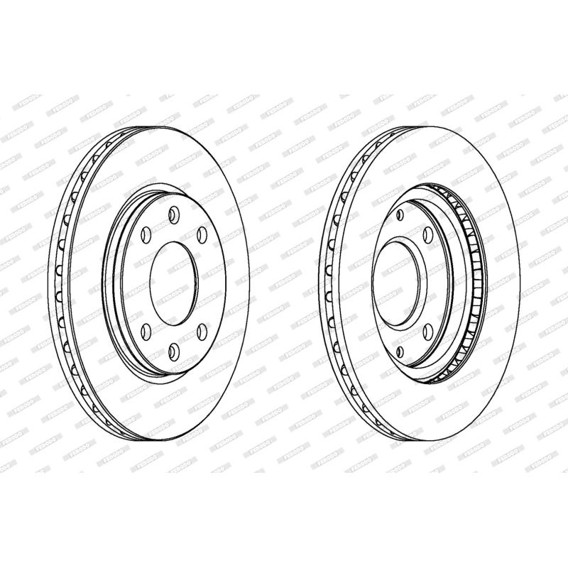 Jeu de 2 disques de frein avant FERODO DDF214 - Visuel 1