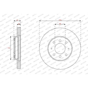 Jeu de 2 disques de frein avant FERODO OEM MR389725