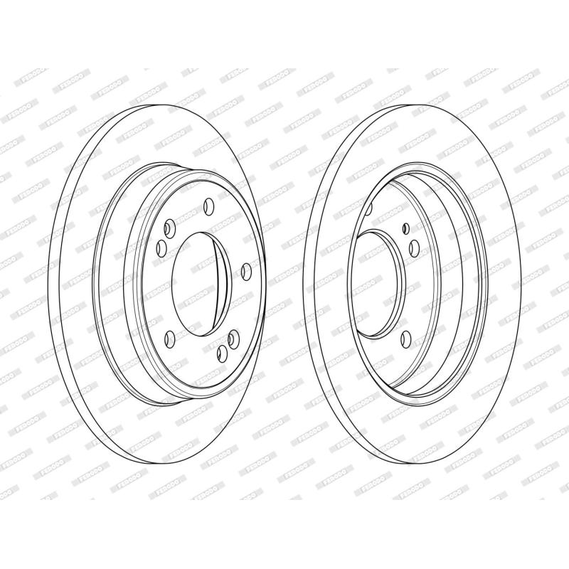 Jeu de 2 disques de frein arrière FERODO DDF2193C - Visuel 1