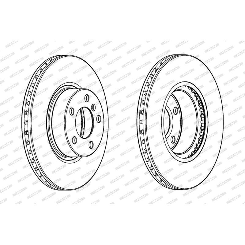 Jeu de 2 disques de frein avant FERODO DDF2314C-1 - Visuel 1
