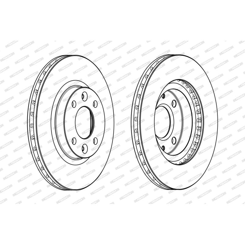 Jeu de 2 disques de frein avant FERODO DDF2327C - Visuel 1