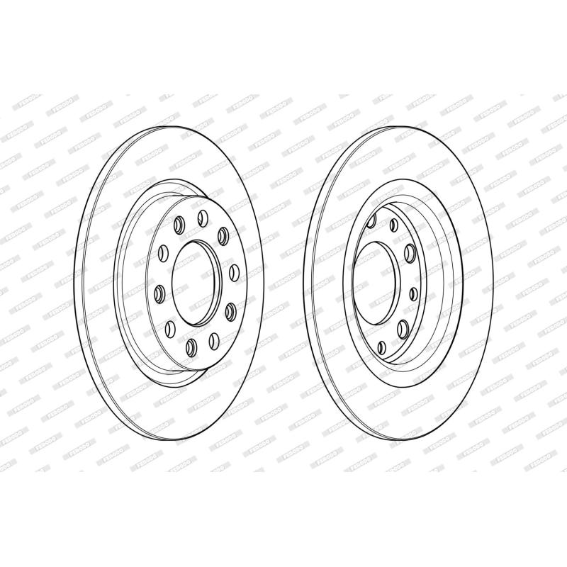 Jeu de 2 disques de frein arrière FERODO DDF2333C - Visuel 1