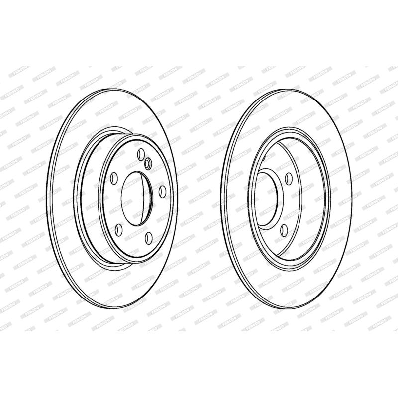Jeu de 2 disques de frein arrière FERODO DDF2335C - Visuel 1