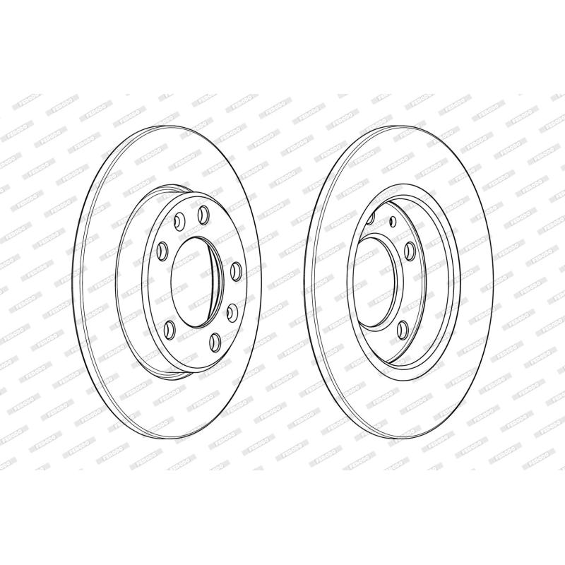 Jeu de 2 disques de frein arrière FERODO DDF2406C - Visuel 1
