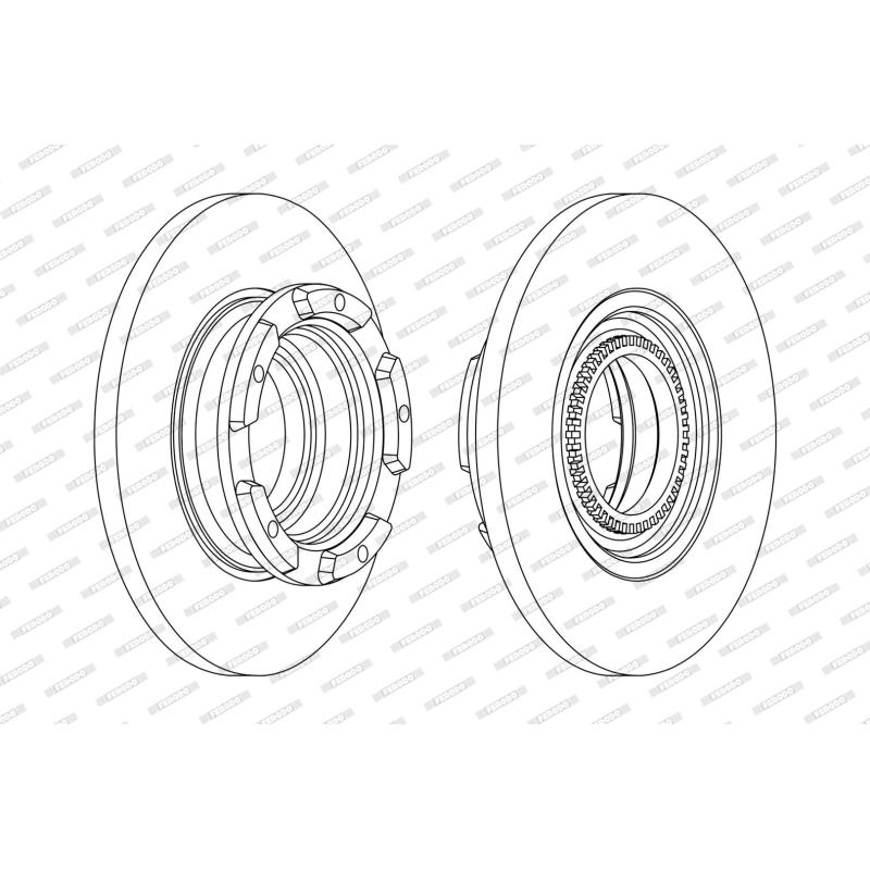 Jeu de 2 disques de frein arrière FERODO DDF2472 - Visuel 1