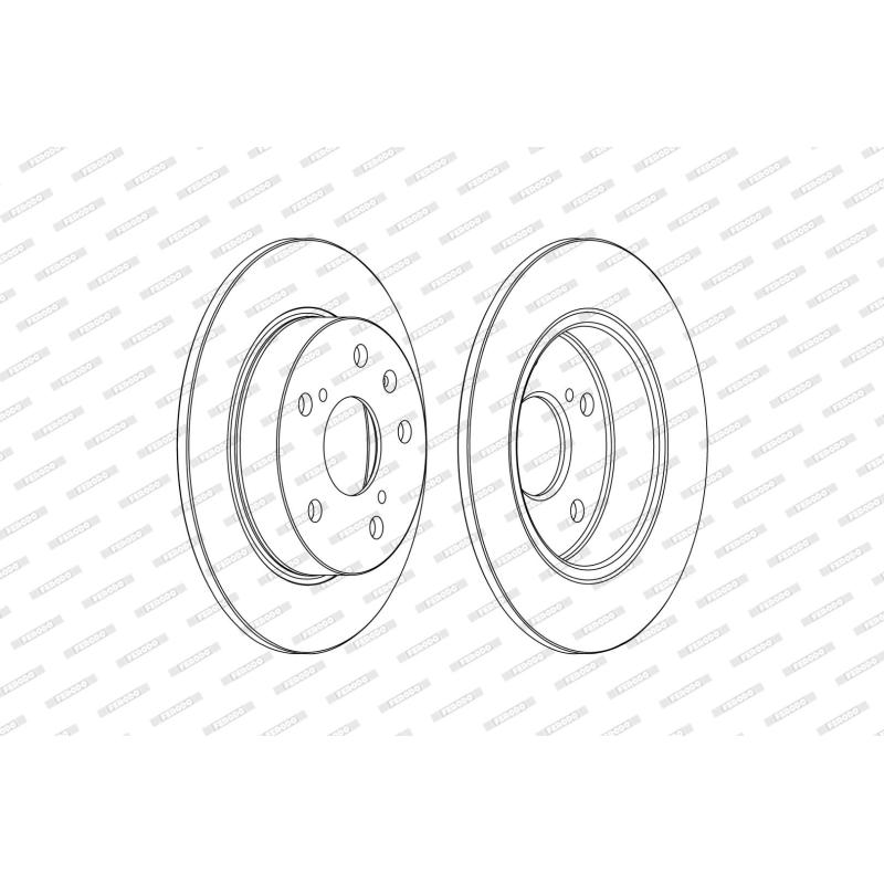Jeu de 2 disques de frein arrière FERODO DDF2493C - Visuel 1