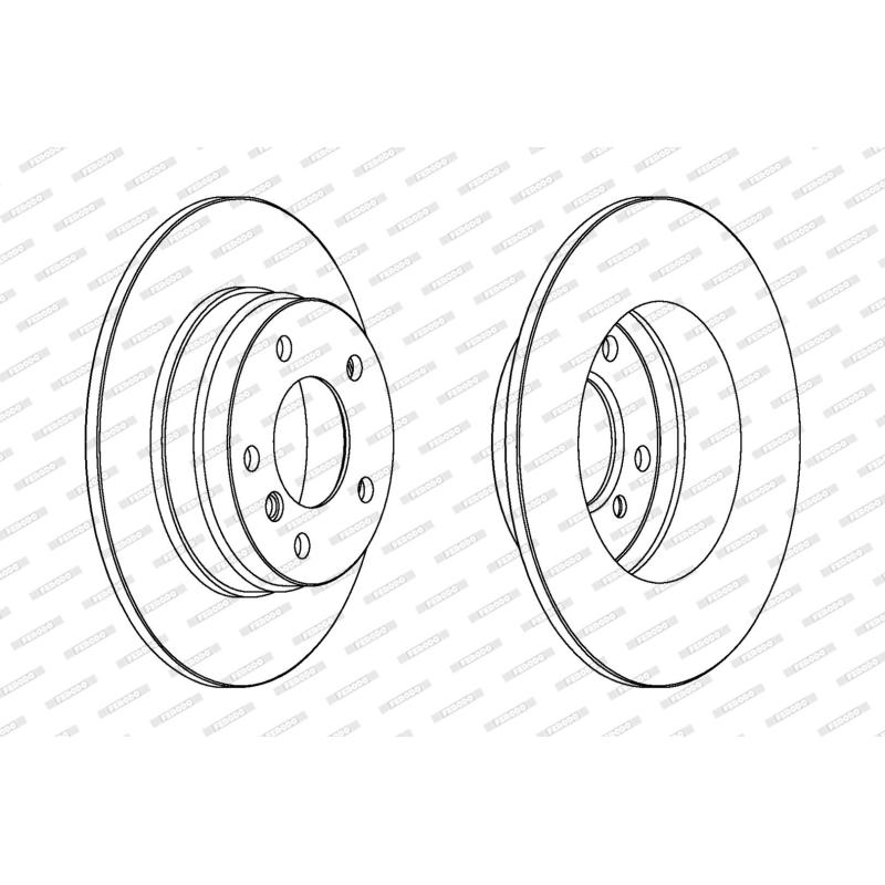 Jeu de 2 disques de frein arrière FERODO DDF249C - Visuel 1