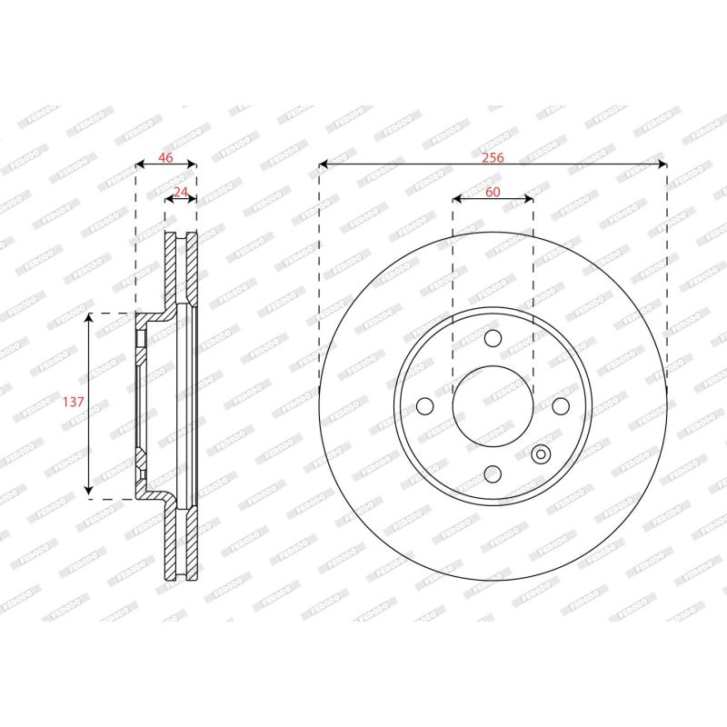Jeu de 2 disques de frein avant FERODO DDF2540C - Visuel 1