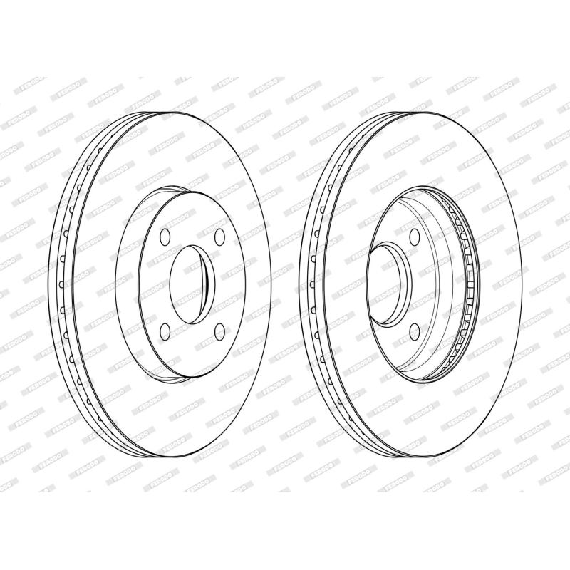 Jeu de 2 disques de frein avant FERODO DDF2548C - Visuel 1