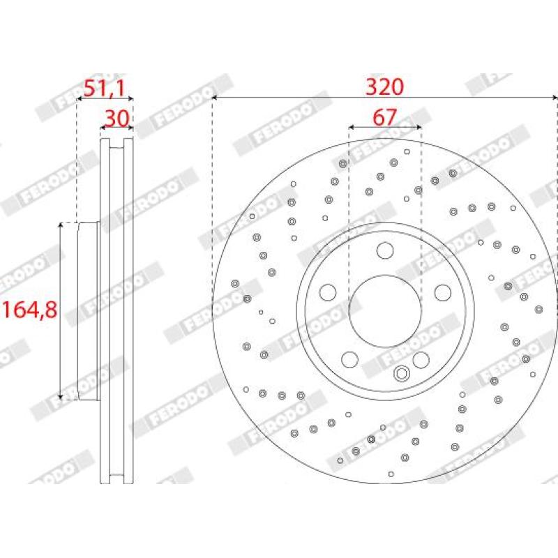 Jeu de 2 disques de frein avant FERODO DDF2559C - Visuel 1