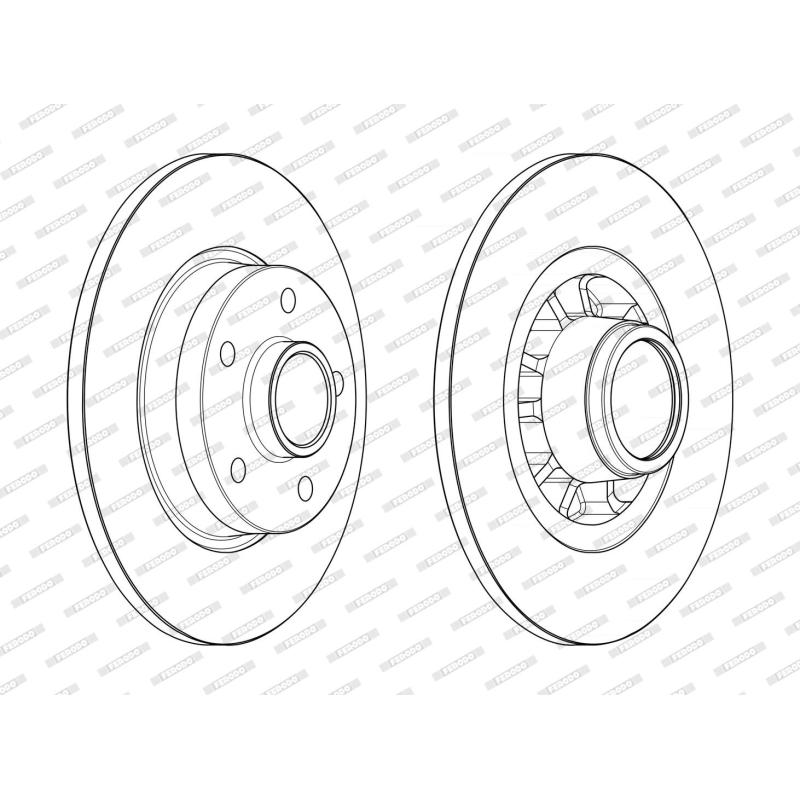 Jeu de 2 disques de frein arrière FERODO DDF2602-1 - Visuel 1