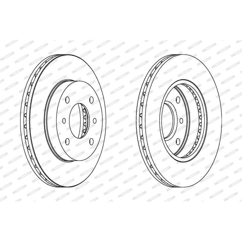 Jeu de 2 disques de frein avant FERODO DDF260C - Visuel 1