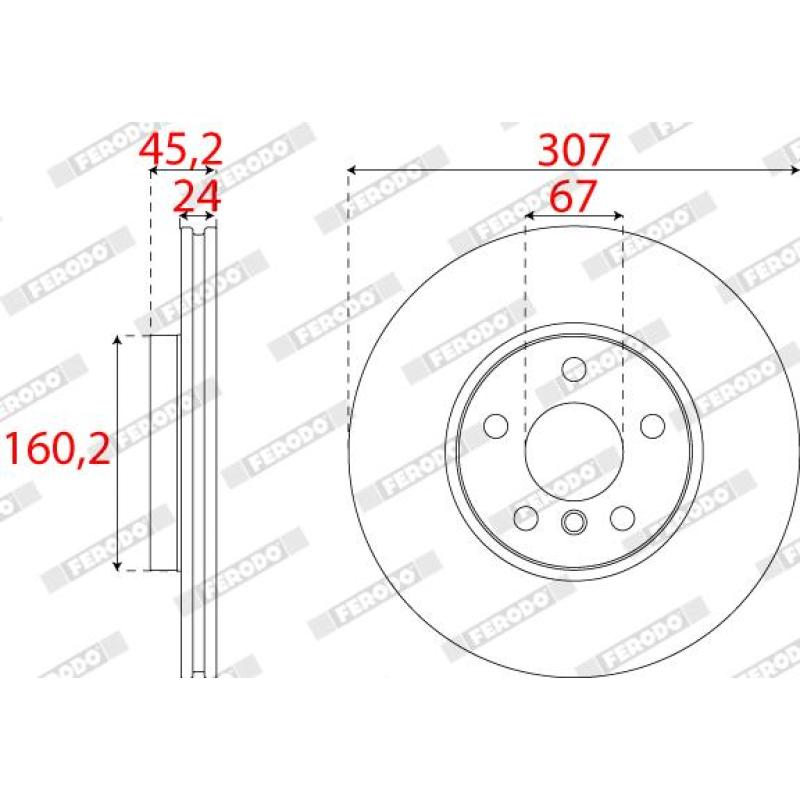 Jeu de 2 disques de frein avant FERODO DDF2637C - Visuel 1