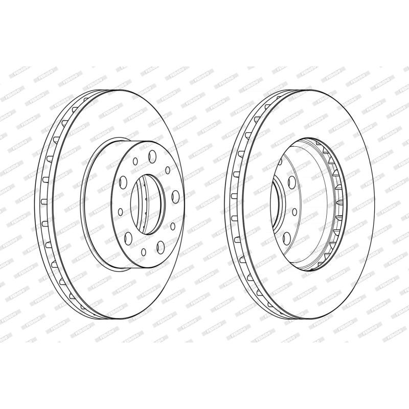 Jeu de 2 disques de frein avant FERODO DDF2659 - Visuel 1