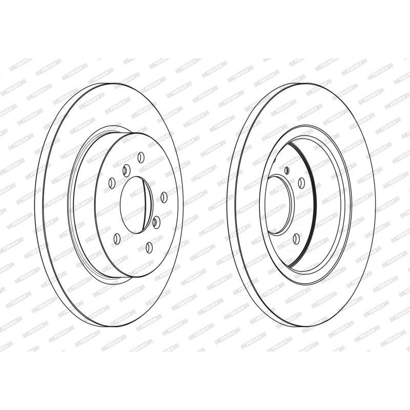 Jeu de 2 disques de frein arrière FERODO DDF2683C - Visuel 1