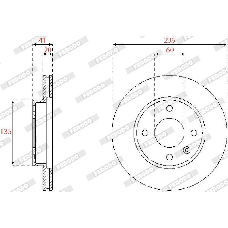 Jeu de 2 disques de frein avant FERODO DDF2688C - Visuel 1