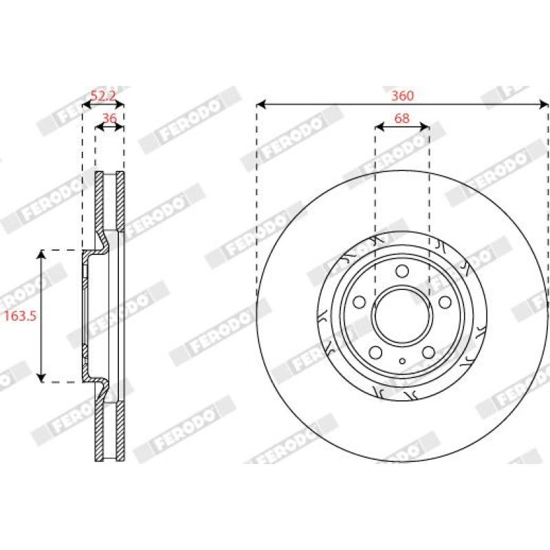 Disque de frein avant droit FERODO DDF2774RC-1 - Visuel 1