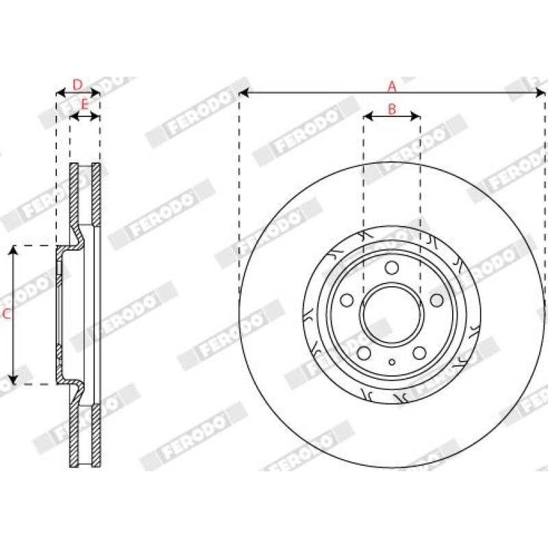 Disque de frein avant droit FERODO DDF2774RC-1 - Visuel 2