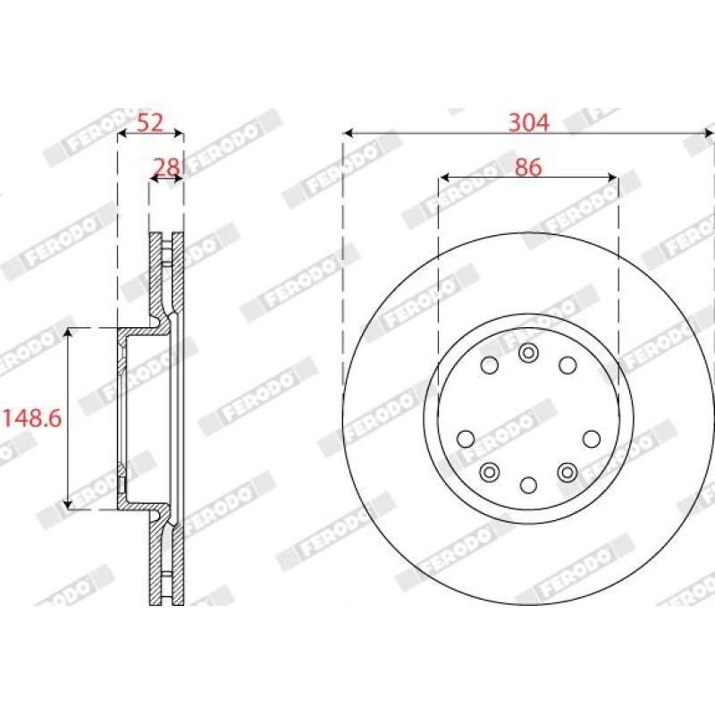 Jeu de 2 disques de frein avant FERODO DDF2782C - Visuel 1