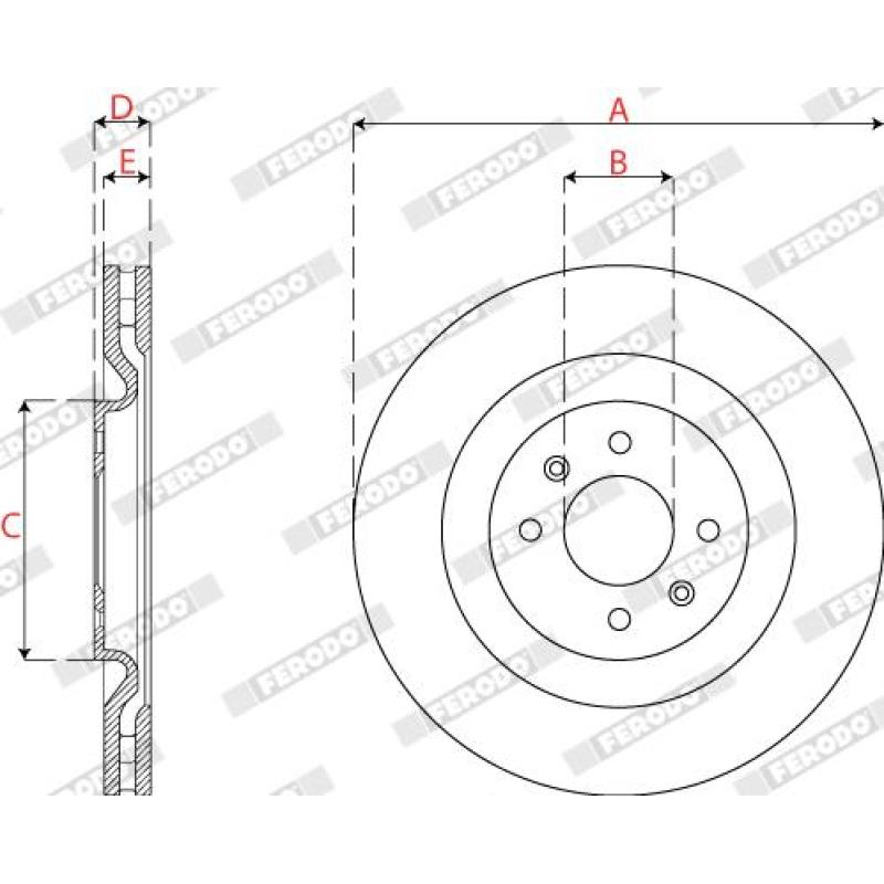 Jeu de 2 disques de frein avant FERODO DDF2784C - Visuel 2