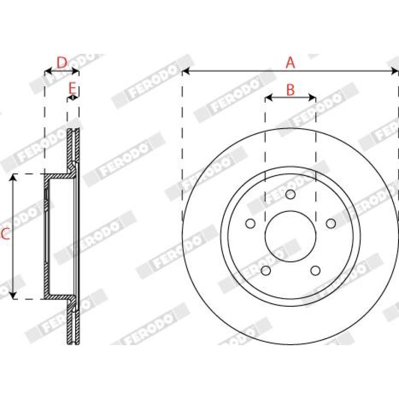 Jeu de 2 disques de frein arrière FERODO DDF2786C - Visuel 1