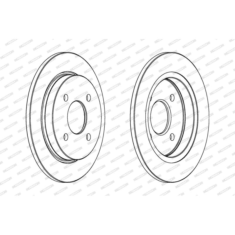 Jeu de 2 disques de frein arrière FERODO DDF281C - Visuel 1