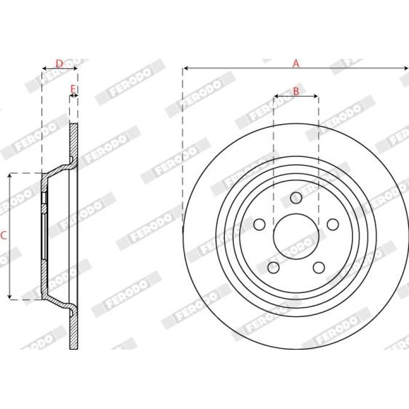 Jeu de 2 disques de frein arrière FERODO DDF2821C - Visuel 2