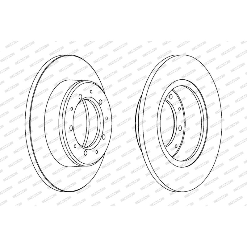 Jeu de 2 disques de frein arrière FERODO DDF283 - Visuel 1