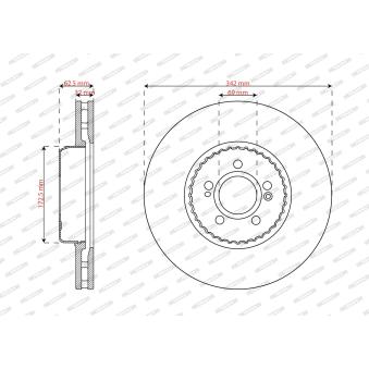 Jeu de 2 disques de frein avant FERODO DDF2839C-1 pour VOLVO V90 E 200 EQ Boost - 197cv