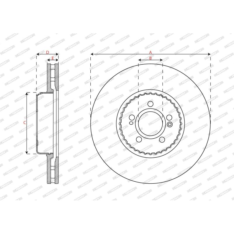 Jeu de 2 disques de frein avant FERODO DDF2839C-1 - Visuel 1