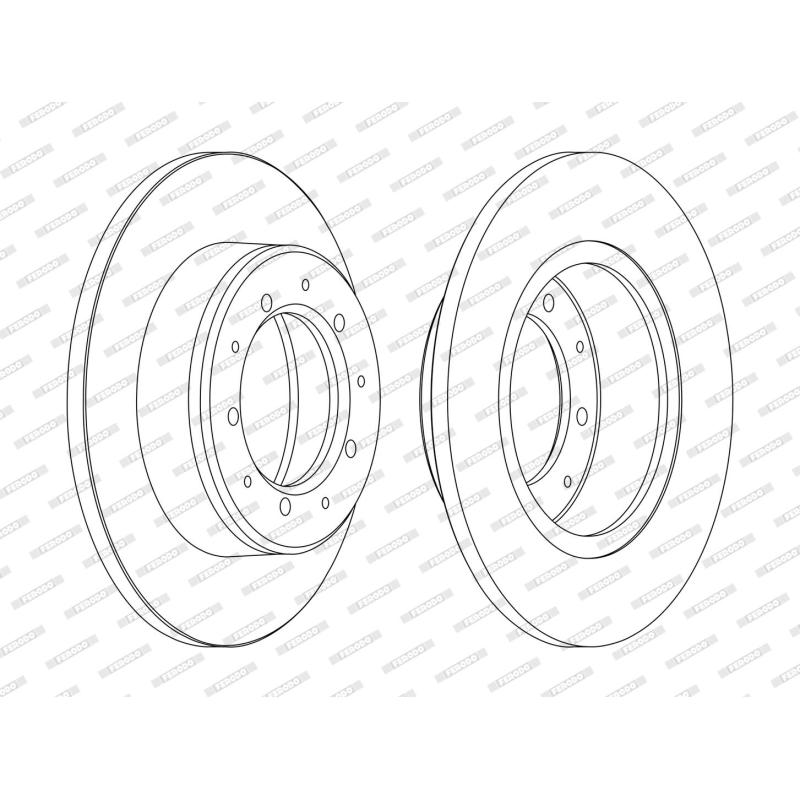 Jeu de 2 disques de frein arrière FERODO DDF283C - Visuel 2