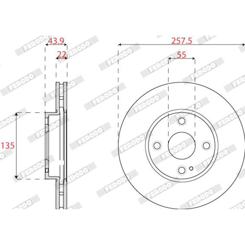 Jeu de 2 disques de frein avant FERODO DDF2861C - Visuel 1