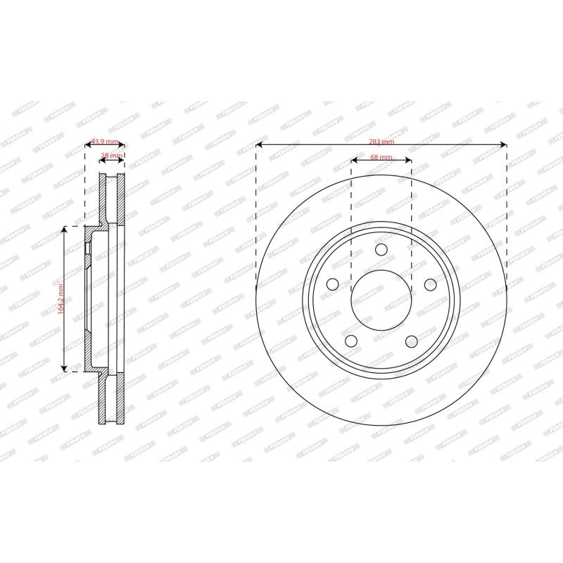 Jeu de 2 disques de frein avant FERODO DDF2908C - Visuel 1