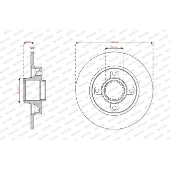 Jeu de 2 disques de frein avant FERODO DDF2929-1 pour OPEL COMBO PureTech 110 - 110cv
