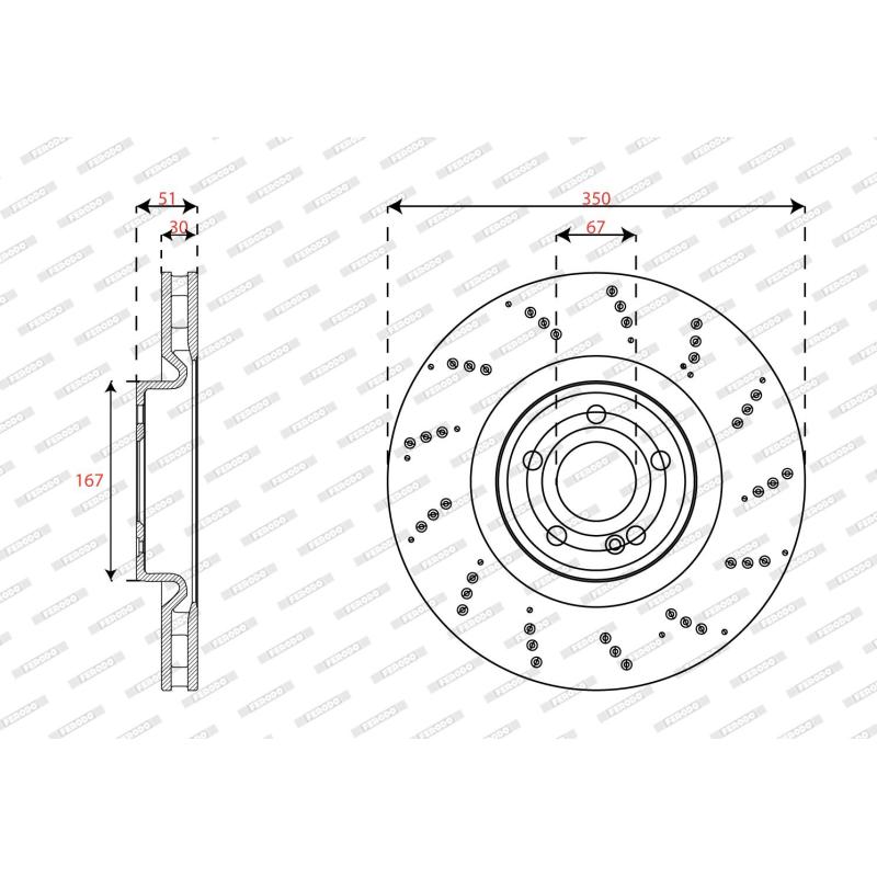 Disque de frein avant gauche FERODO DDF3027C-1 - Visuel 1