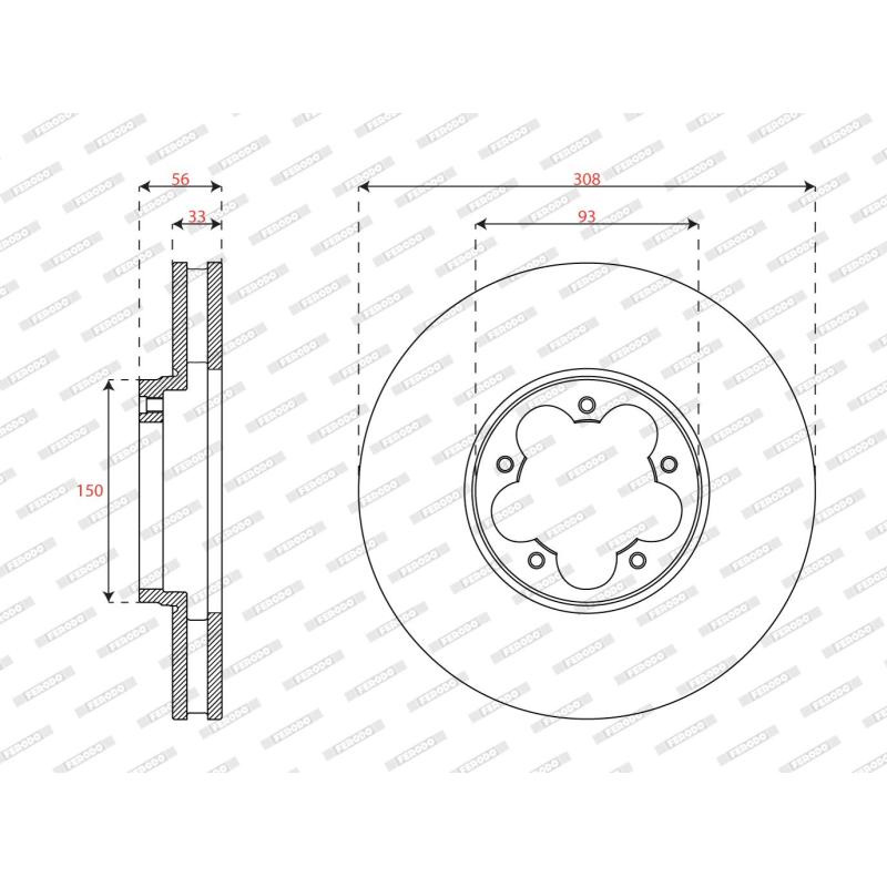 Jeu de 2 disques de frein avant FERODO DDF3057C - Visuel 1