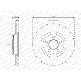Jeu de 2 disques de frein avant FERODO OEM KV6C1125CB