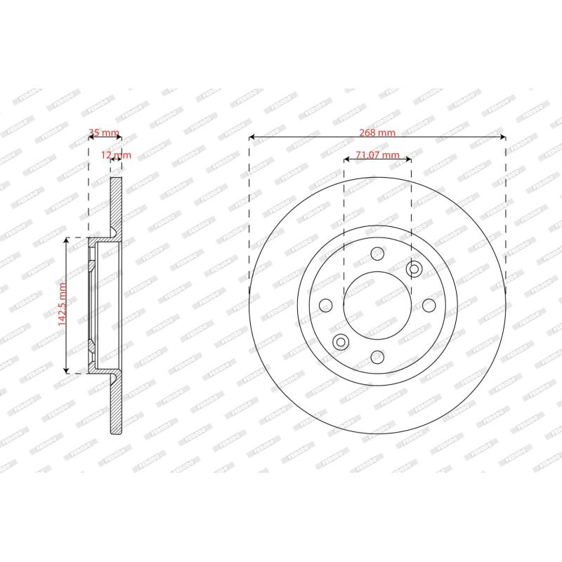 Jeu de 2 disques de frein avant FERODO DDF3167C - Visuel 1