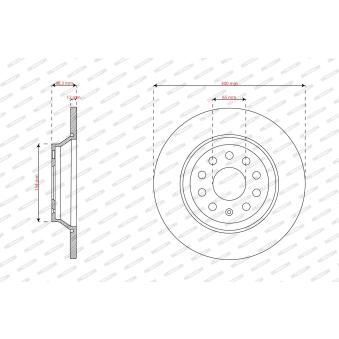 Jeu de 2 disques de frein avant FERODO OEM 5QN615601 Jeu de 2 disques de frein avant FERODO OEM 5QN615601