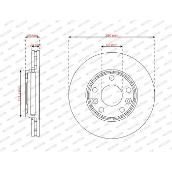 Jeu de 2 disques de frein avant FERODO OEM 402067816R Jeu de 2 disques de frein avant FERODO OEM 402067816R