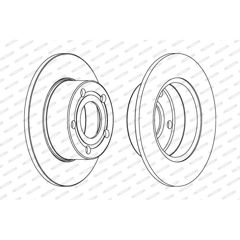 Jeu de 2 disques de frein arrière FERODO DDF321 - Visuel 1