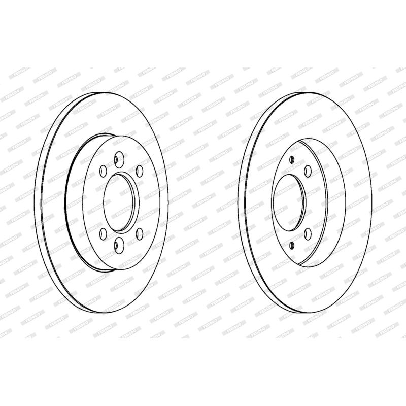 Jeu de 2 disques de frein arrière FERODO DDF362 - Visuel 1