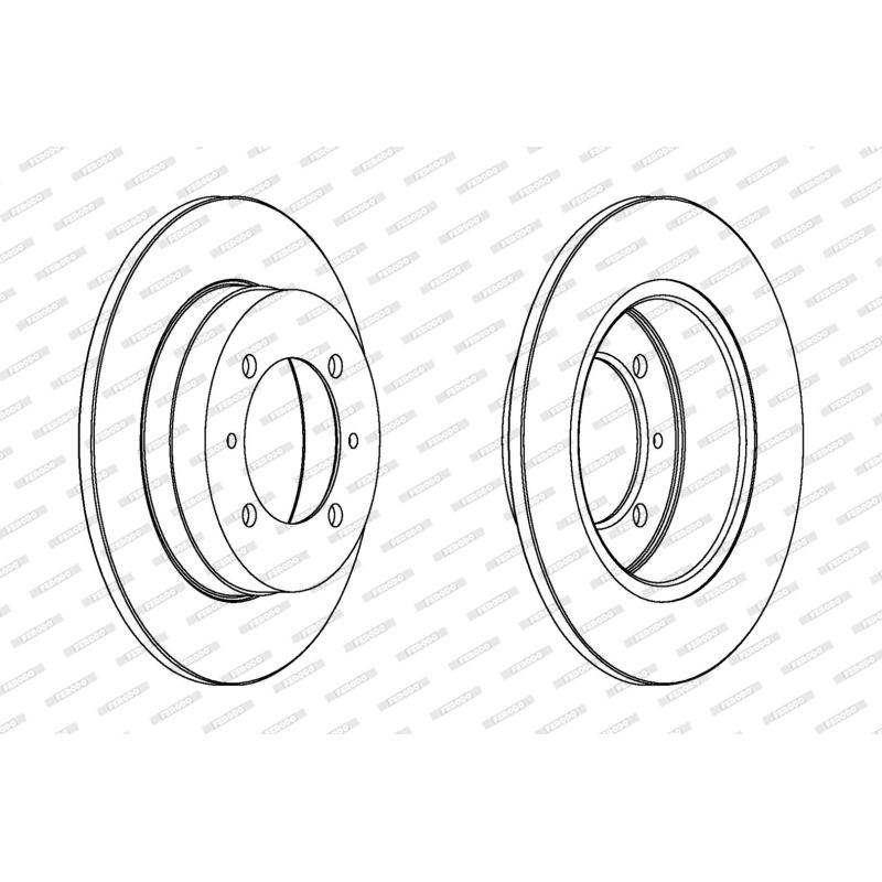 Jeu de 2 disques de frein arrière FERODO DDF409 - Visuel 1