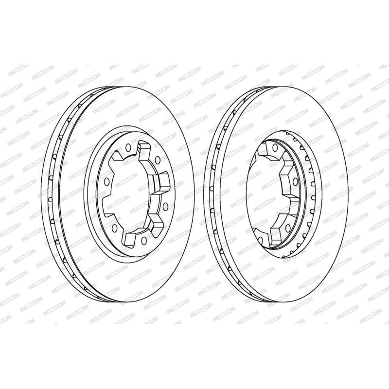 Jeu de 2 disques de frein avant FERODO DDF464 - Visuel 1