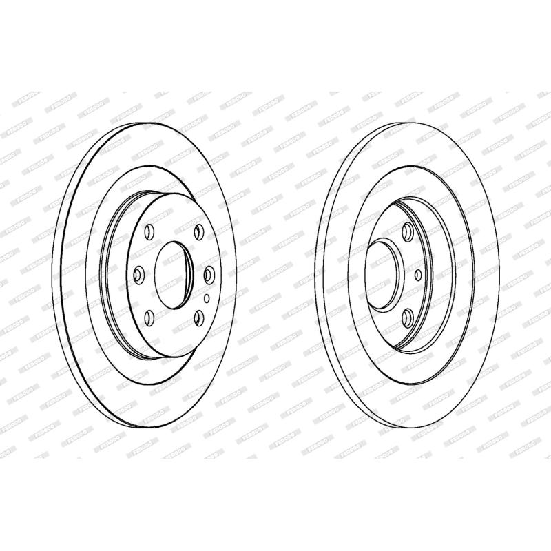 Jeu de 2 disques de frein arrière FERODO DDF523C - Visuel 1
