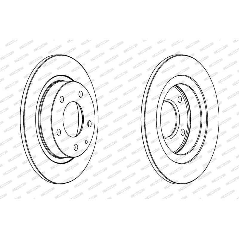 Jeu de 2 disques de frein arrière FERODO DDF524C - Visuel 1
