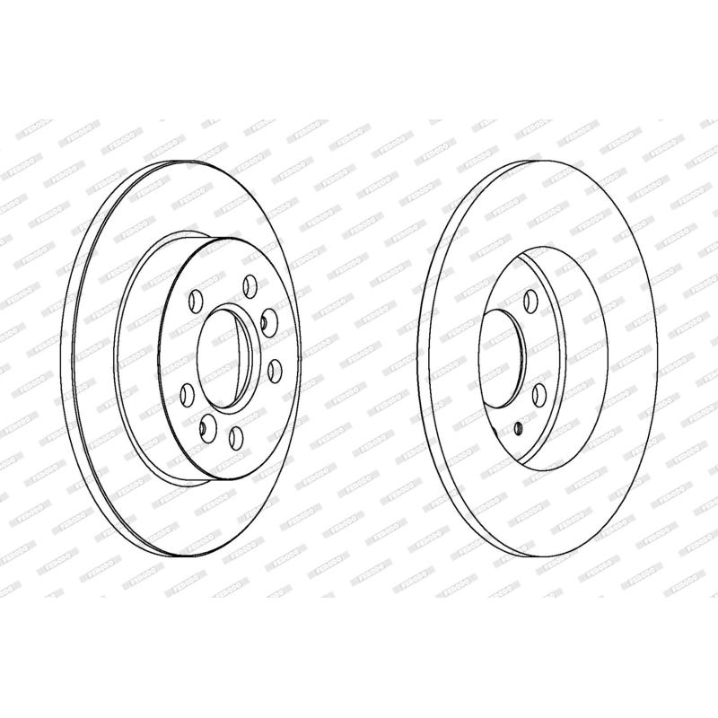 Jeu de 2 disques de frein arrière FERODO DDF556 - Visuel 1