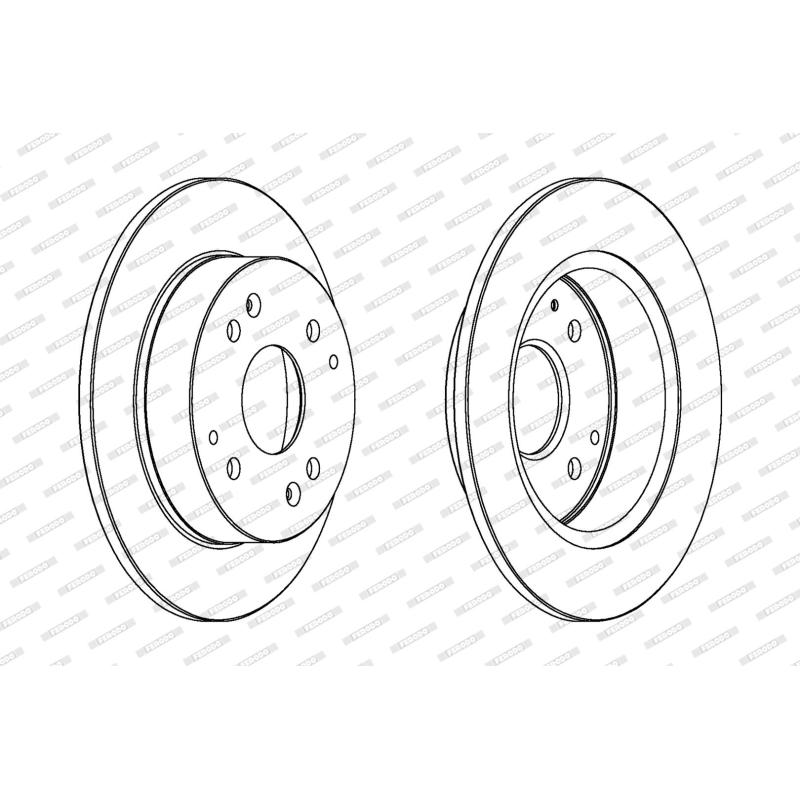 Jeu de 2 disques de frein arrière FERODO DDF565 - Visuel 1