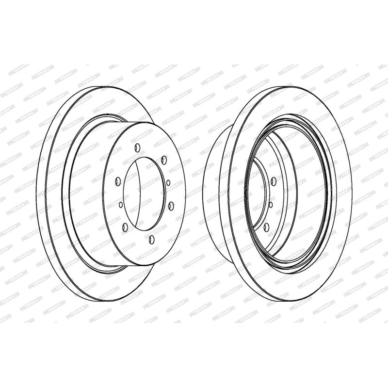 Jeu de 2 disques de frein arrière FERODO DDF715 - Visuel 1